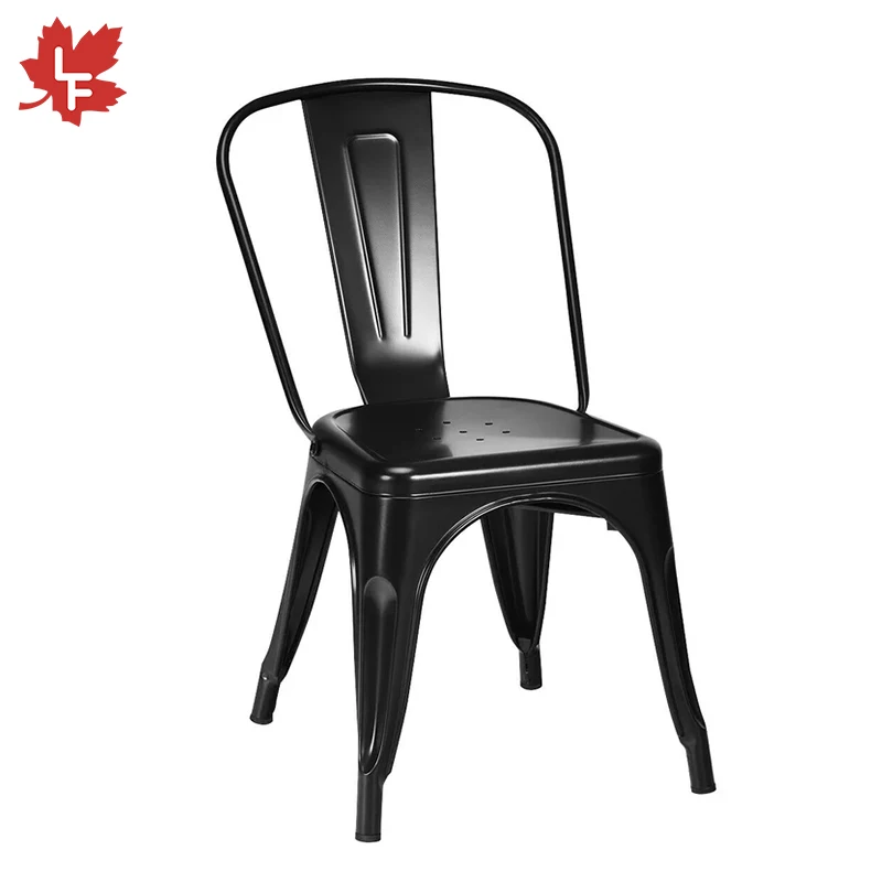 Фабричные недорогие металлические стулья для улицы дома кафе ресторана промышленный винтажный стиль штабелируемые антикварные обеденные черные