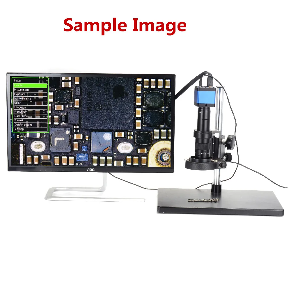 HAYEAR 16MP HDMI Microscope Camera Kit for Industry Lab PCB USB Output TF Card Video Recorder 144 LED Light 300X C-Mount Lens Big Stereo Stand 