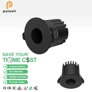 Modern 15W Recessed Ceiling LED Spot Light High Brightness 75mm Fenestra Black Aluminum Wall Washer for Home Hotel Office Indoor