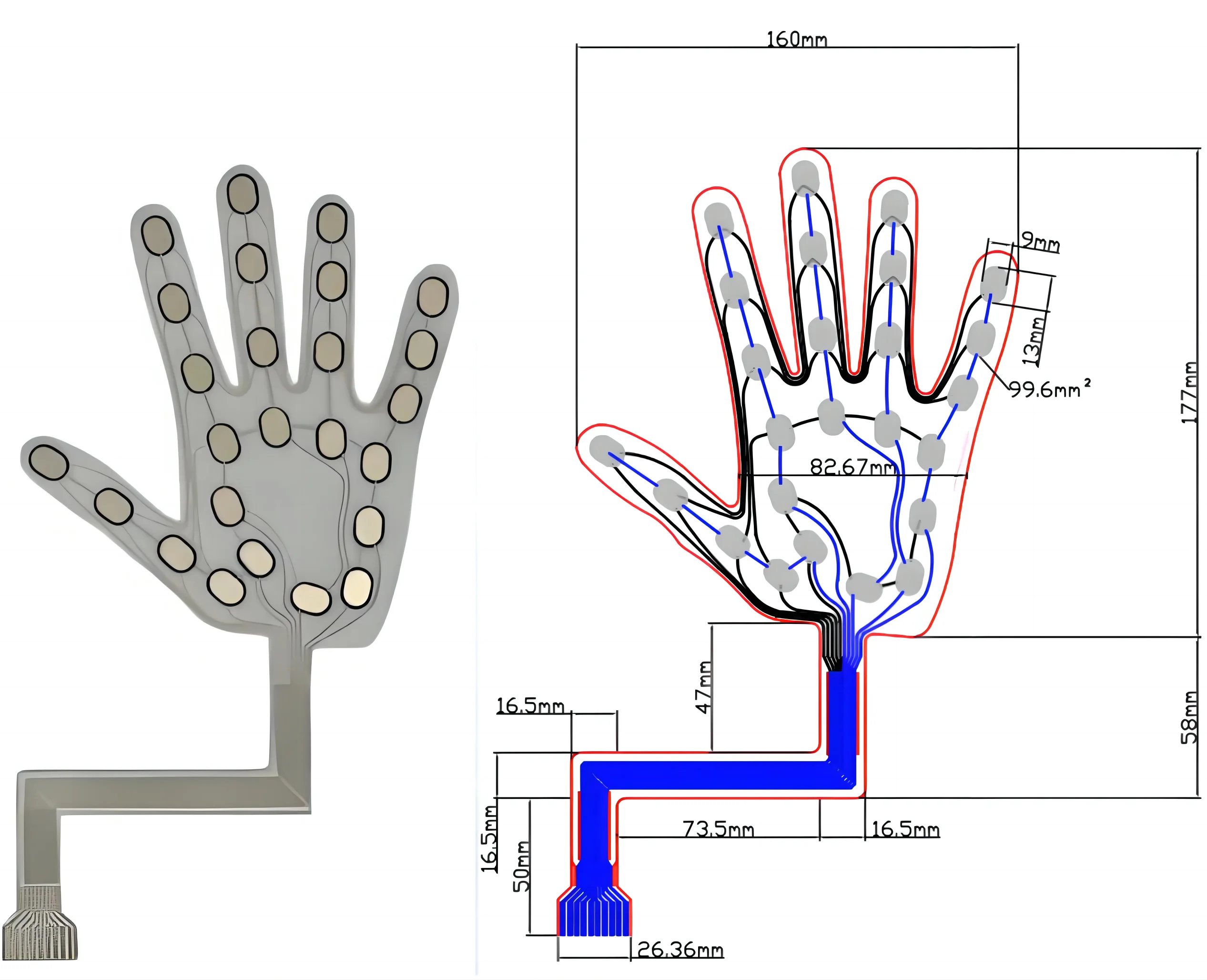 Grip Sensor FSR Flexible Film Pressure Sensors for Accurate Grip Measurement