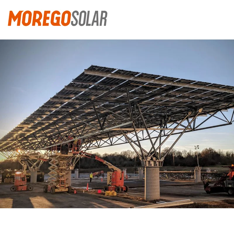 Home Attached Carport Pv Mounting Structure Waterproof Solar Carport for 1000KW Solar System