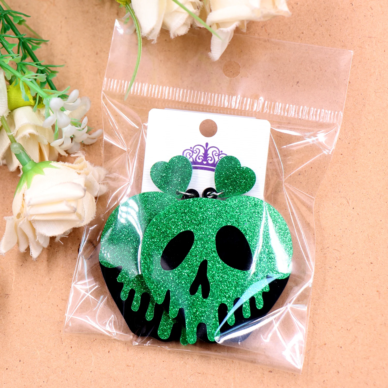 Customized ERS263HP004D Halloween Earring Jewelry Witch Hat Dangle Lighting Cat Spider Ghost Acrylic 2 orders details