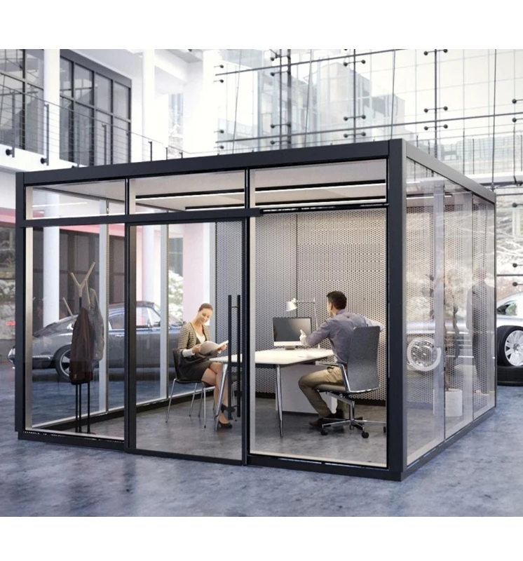 Modular Office Glass Partition Cubicle System Modern Room-in-Room ...