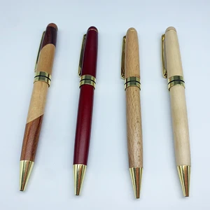 High Quality New Promotion Luxury Wood Ball Pen with Custom logo Office Supplies Premium Gift Metal Wood Twist Ballpoint Pen