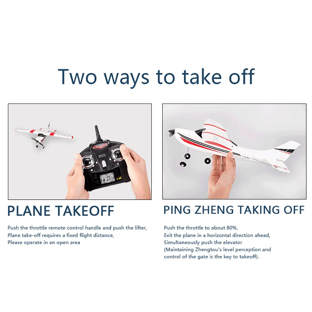 WLtoys F949 RC Airplane 2.4G 3D6G 3Ch Fixed Wing Plane Outdoor Toys Drone RTF Upgrade Version Digital Servo F949S With Gyroscope