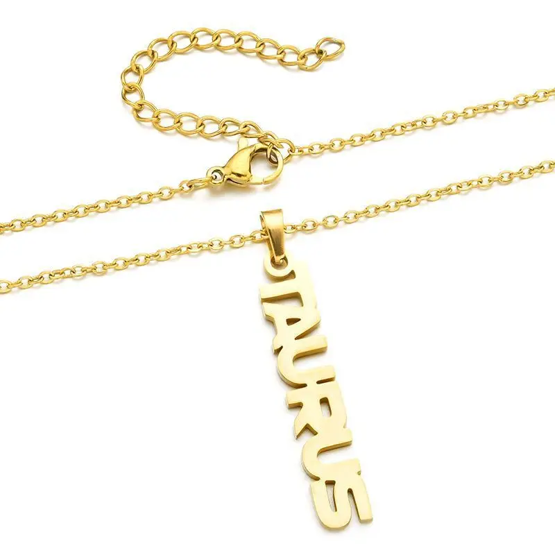 Zodiac Nameplate Necklace 