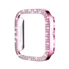 Pink double-row rhinestone hollow-out