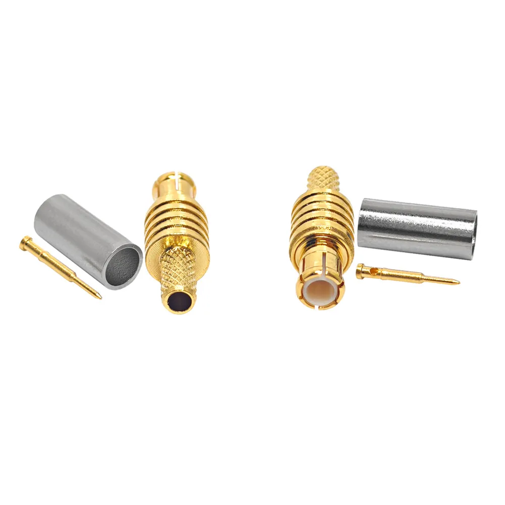 Copper MCX Male Plug RF Coax Coaxial Connectors Straight for RG174 LMR100 RG316 Cable Gold Plated