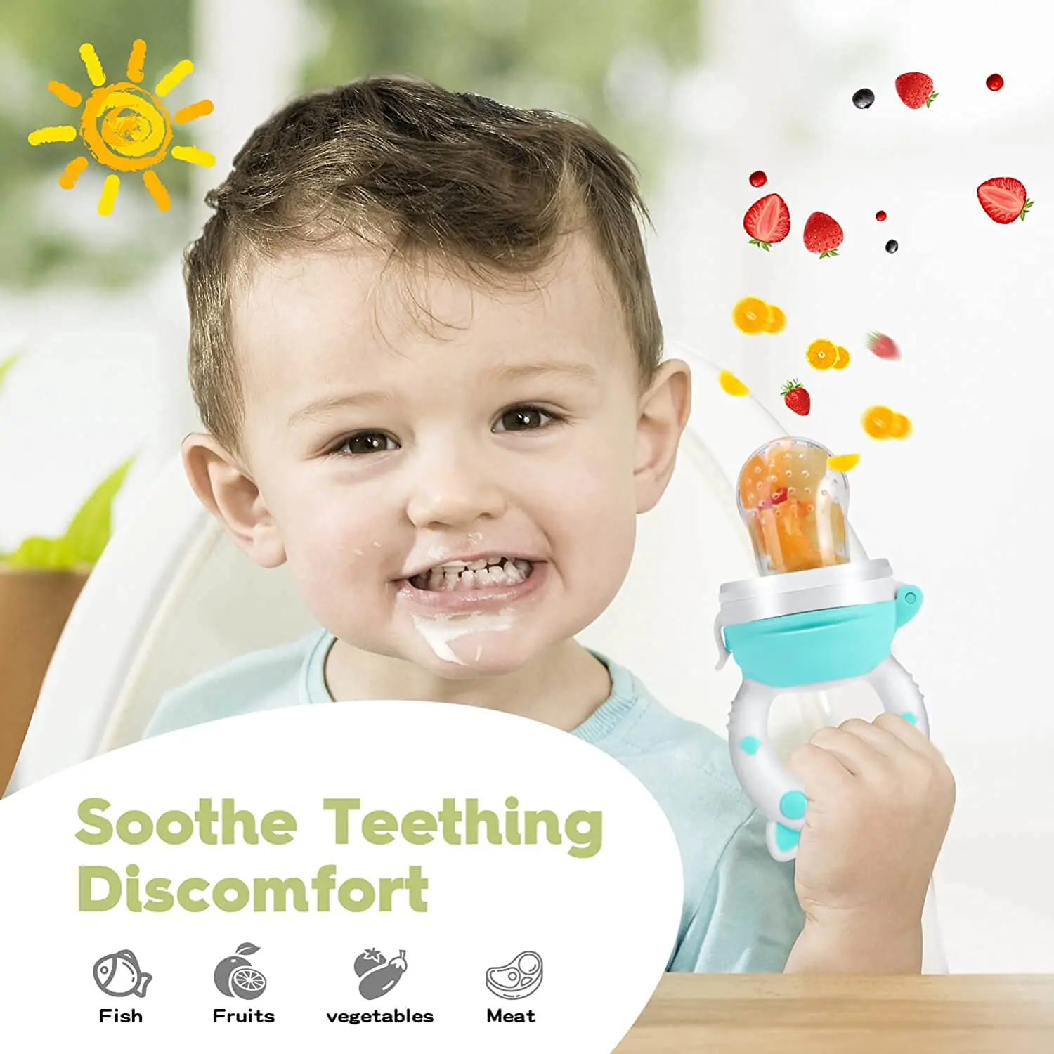 Baby Fruit Food Feeder Pacifier Infant Teething Teether Toy Silicone