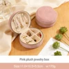 Pink plush jewelry box
