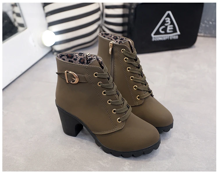 Acheter Bottes Rétro Pour Femmes Automne Hiver Chaussures Pour Femmes En Cuir Décontracté Plat Bottines Femme Plate-forme Bottes Courtes