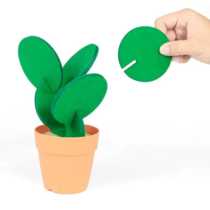 Grohandel Anti-Rutsch-Filz Tasse Untersetzer Kaktus DIY Mit Halter Filz  Baum Kaktus Form