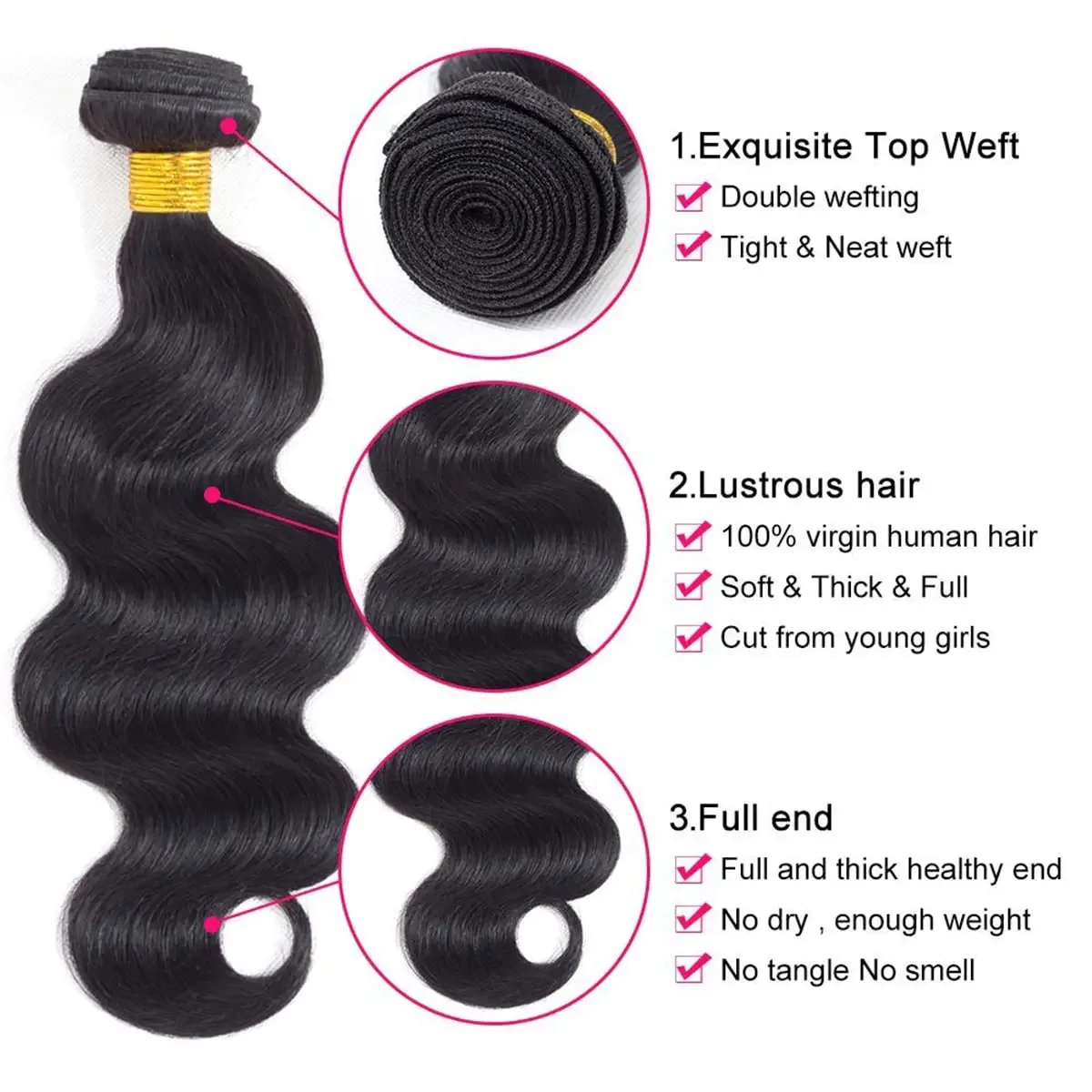 Body Wave Brasiliano Remy Capelli Umani Bundles Morbido Spesso 14-30 Pollici Donne_voghion.com