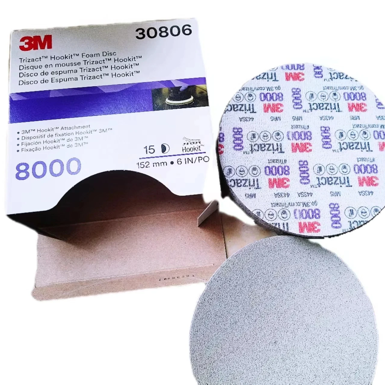3M 02085 Trizact 6- 3000 grit Hookit Foam Discs.⭐NEW BOX. Same Day