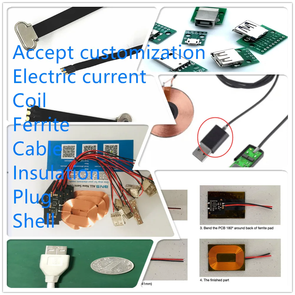 Battery Depressurization Charging management TYPE-C  Output 3.3V Lithium battery wireless charging PCB receiving module DC3.7V