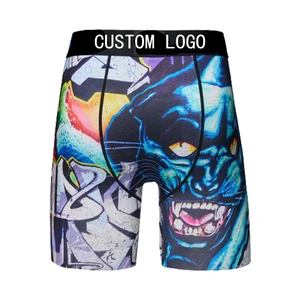 Manufacturer Custom Elastic Spandex Men Long Briefs Boxer Men's Clothing Shorts Underwear