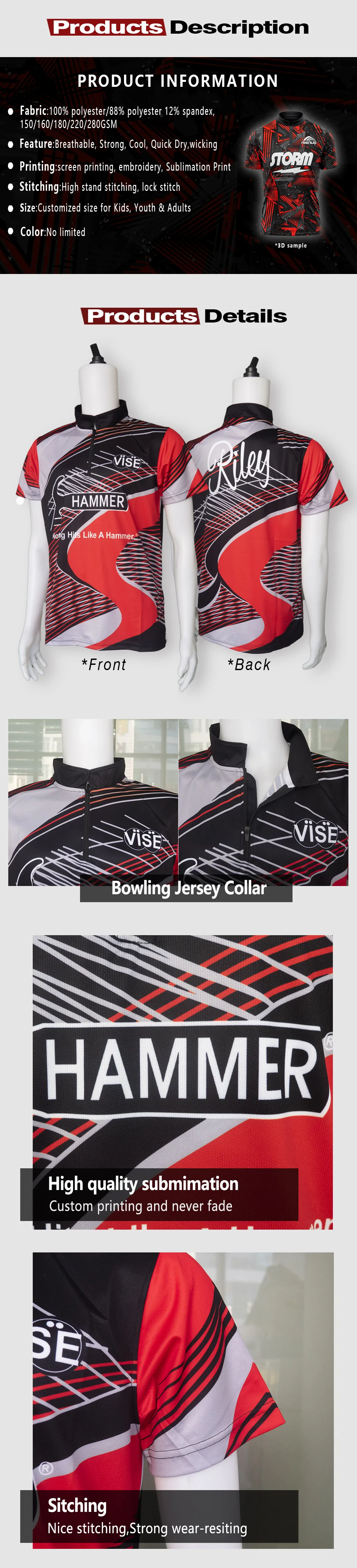 Wholesale Bowling Shirts Beautiful New Design Dry Fit High Quality