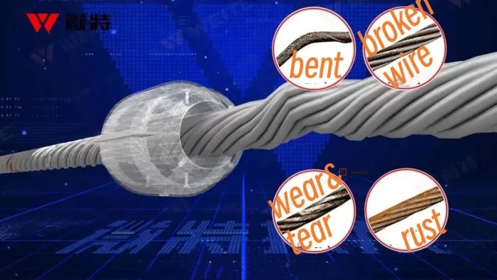 Construction Machinery Parts Quantitative Non-Destructive Testing (NDT) of Steel Wire Ropes Magnetic Inspection