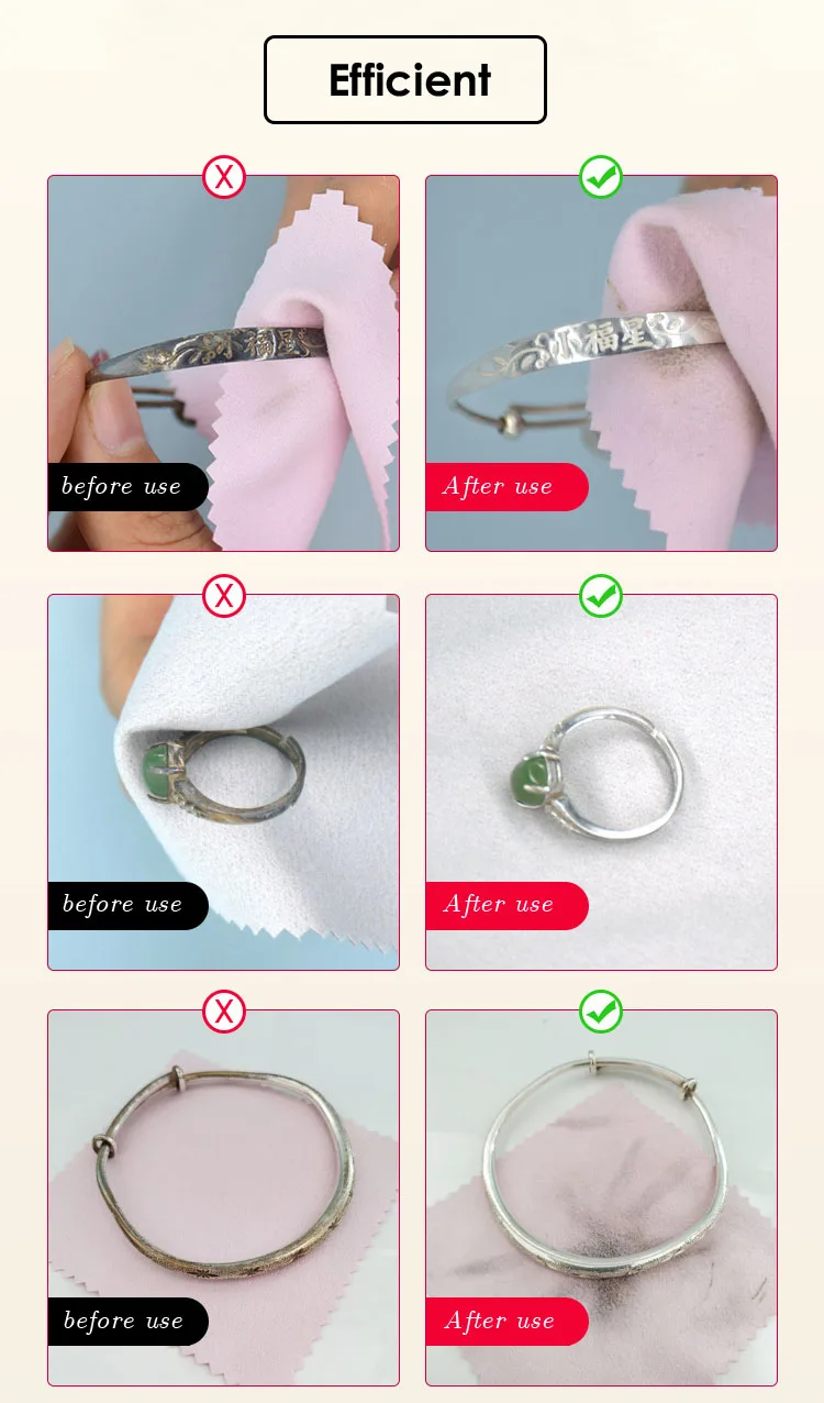 Wholesale Custom Suede Silver Polishing Cloth Cleaning Jewelry Polish