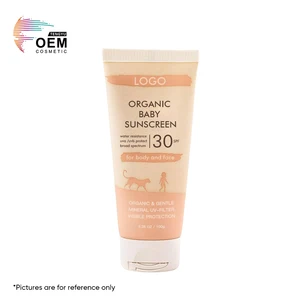 Custom Baby Sun Defense Water and Sweat Resistant Coconut Oil Moisturizer Natural Mineral Sunscreen for Baby and Children