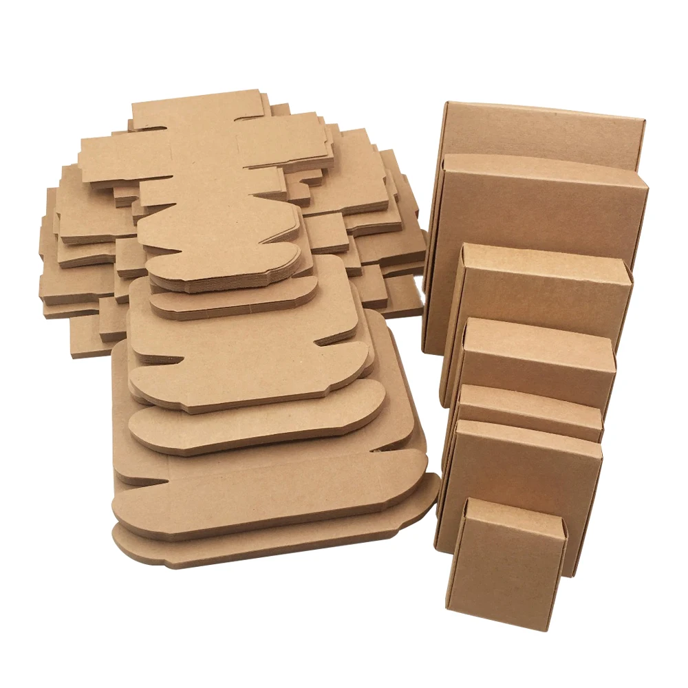 Ready To Ship Kraft Paper Shipping Box Delivery Carton Paper Recyclable
