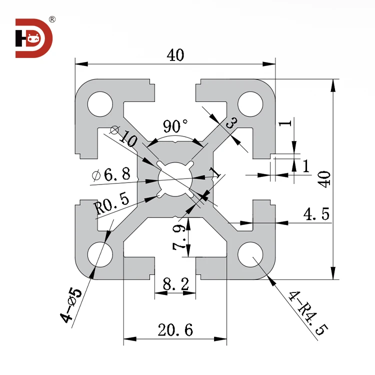 product industrial extruded aluminum profiles 4040 heavy duty automation equipment frame 4040 aluminum alloy profiles-3