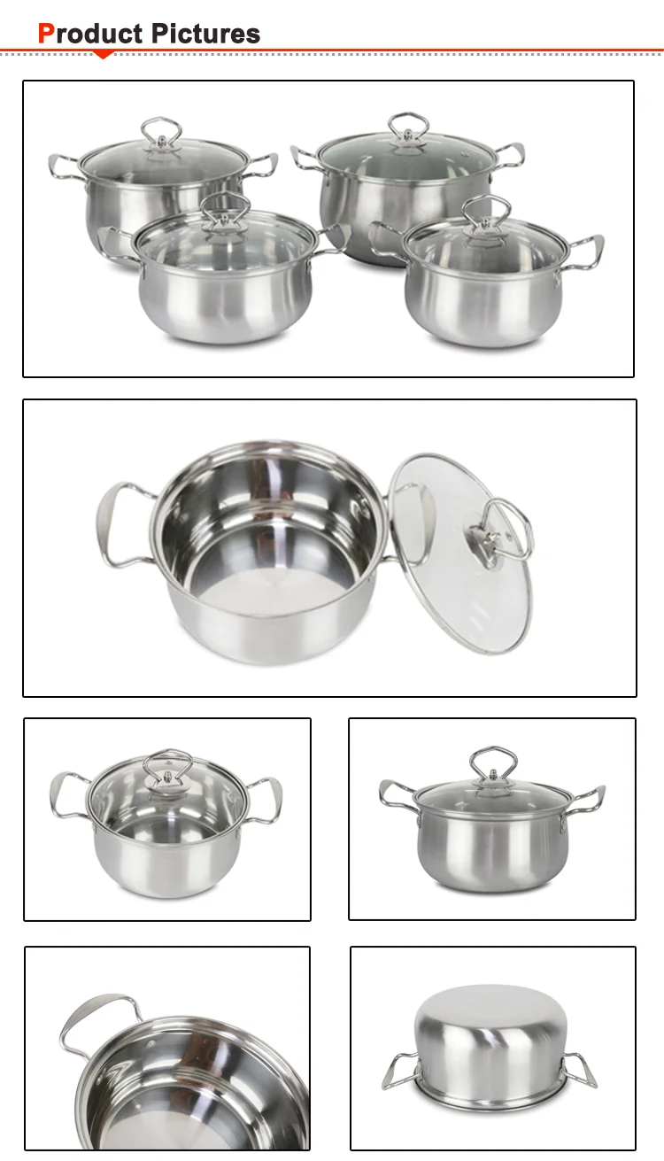 ZCOOKING Capsule Bottom Induction Cookware - Stainless Steel with Glass Lid