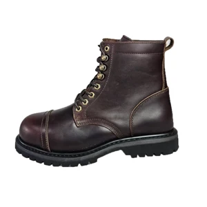 Factory Steel Toe Goodyear Mid Top Safety Boots Complex Patterns Retro Classic Style Rubber Anti Slip Sole Work Boots in Farm