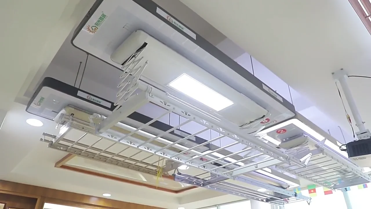 Sunshinehome Brand Ceiling Mounted Laundry Drying Rack Electric Clothes