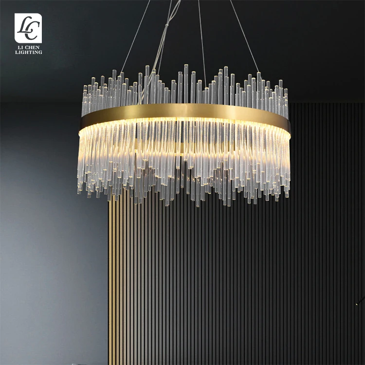 P0016 Good Quality Vintage Style Dinning Room Decoration Glass Gold Led Pendant Light
