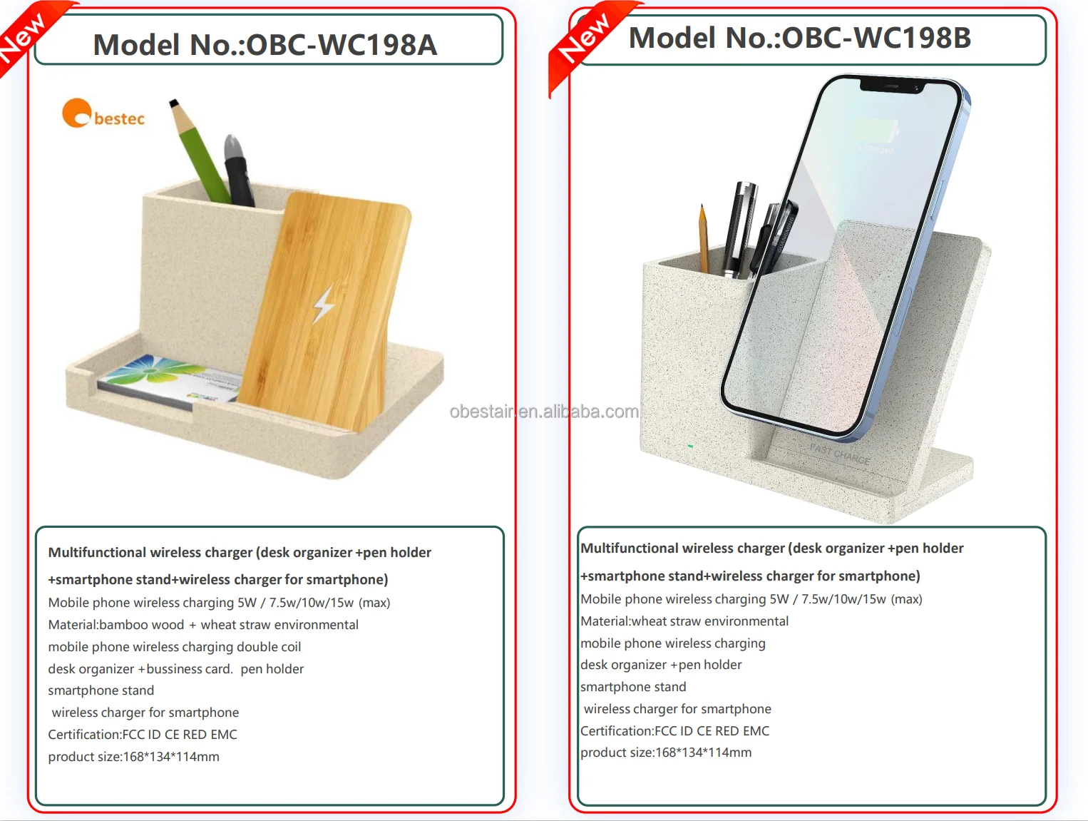 Digital Desk Clock Wooden Qi Wireless Charging Modern Smart Led Light Digital Temperature