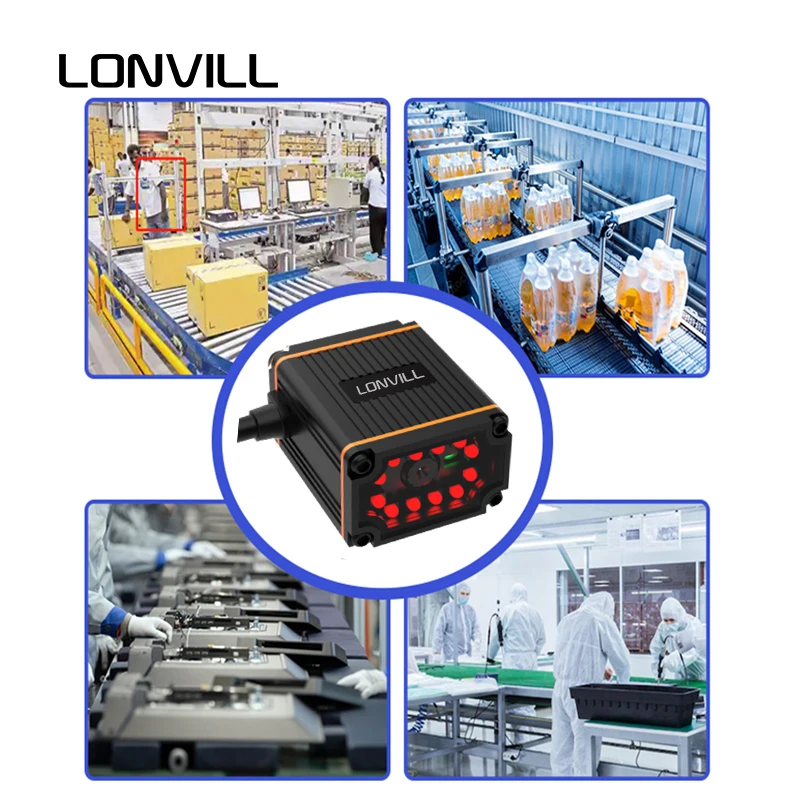 LONVILL Customized Barcode Scanning Conveyor Wired 2D Industrial Automatic Fixed Mount High Speed Code Scanner
