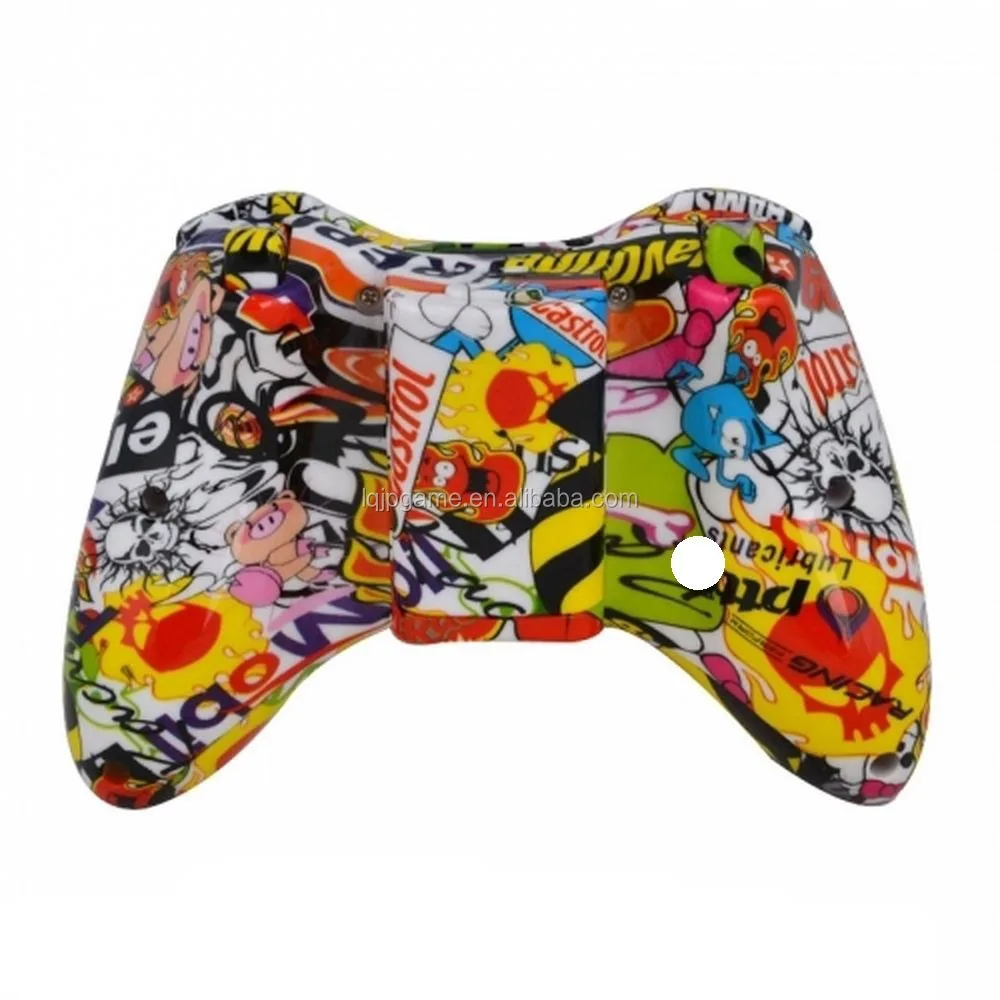 Custom for Xbox 360 Hydro Dipped Sticker Bomb StickerBomb Controller Shell  Mod Kit + Parts for xbox 360, image size:1000x1000