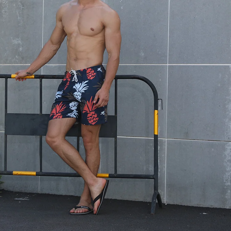 Pantaloni scurți de baie ecologici pentru bărbați, en-gros, din microfibră imprimată, mărime mare, pantaloni scurți pentru bărbați637_voghion.com