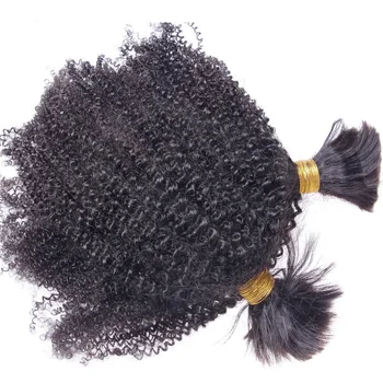 wholesale 100% raw virgin braiding hair bulk 10A grade unprocessed afro kinky bulk human hair cheap bulk hair for black women