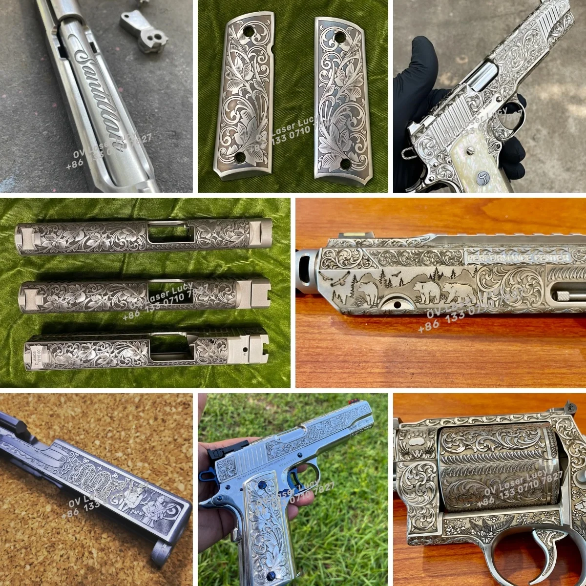 Lightburn Laser Metal Engraving Machine to Engrave Serial Number on Steel Pistol Laser Engraver for Firearms Pistol Slide