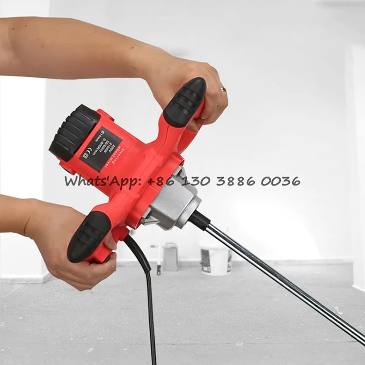 Handheld Cement Mixer 2100W Portable Electric Concrete Plaster Grout Paint  Mortar Mixer Machine Adjustable 6 Speed 110V with Gloves