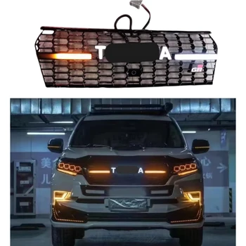 YBJ car accessories New Front Grille for Land Cruiser Prado 2018-2021 GR Style FJ200 LC200 Front Grille with Moving LED grille