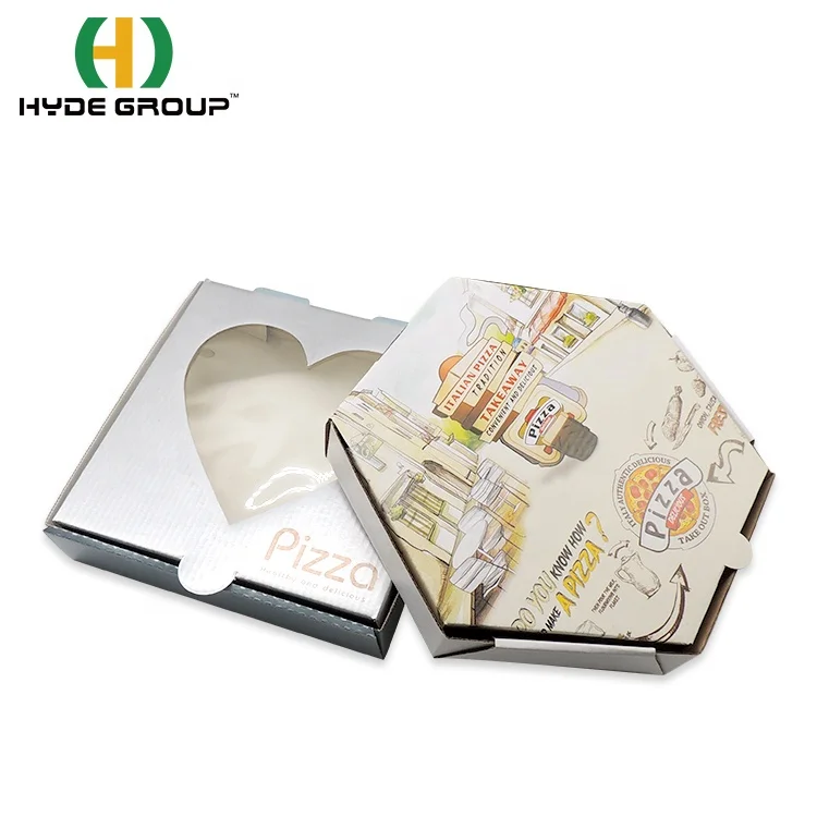 さまざまなサイズのタイプ六角形のピザペーパーボックス生分解性