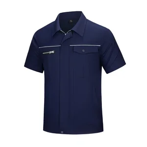 Fashionable Worker Uniform Factory Breathable Short Sleeve Shirts Summer Quick Dry Workwear for Men