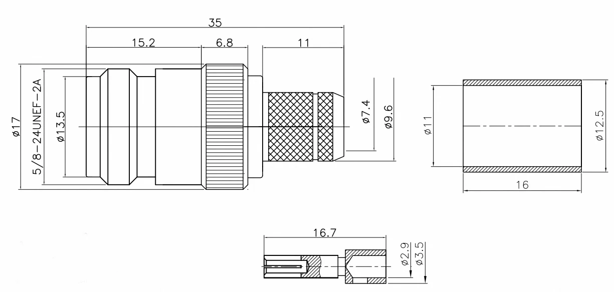 product manufacturer supply n k7d rf connector n female connector for rg8 rg213 cable assembly-4