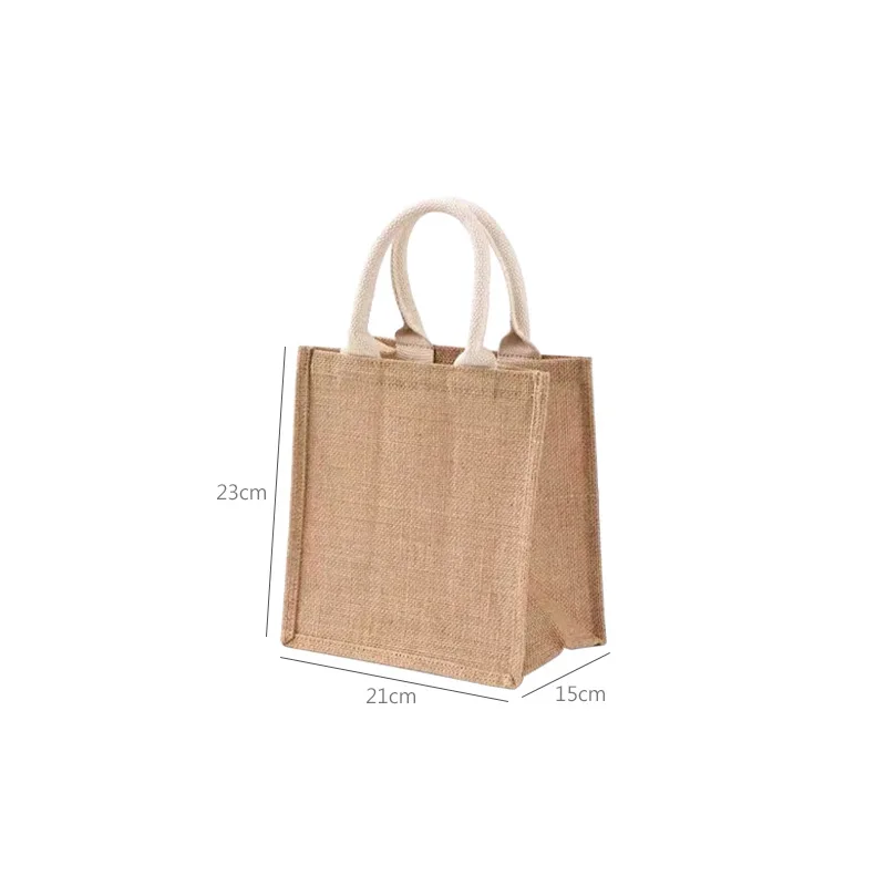Wholesale Factory Custom Printed Burlap Handbag Eco Reusable Shopping Jute Tote Bag Jute Bags