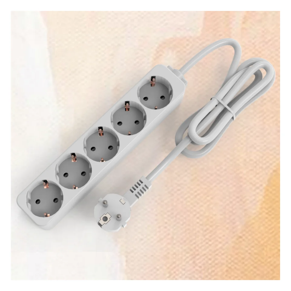 CE GS RoHS certificated EU standard 5 Way Extension Sockets Power 