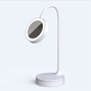 Flexible Portable Dimmable Luminaire LED Table Lamps with Mirror and Rechargeable Battery for Bedroom Kids Night Light