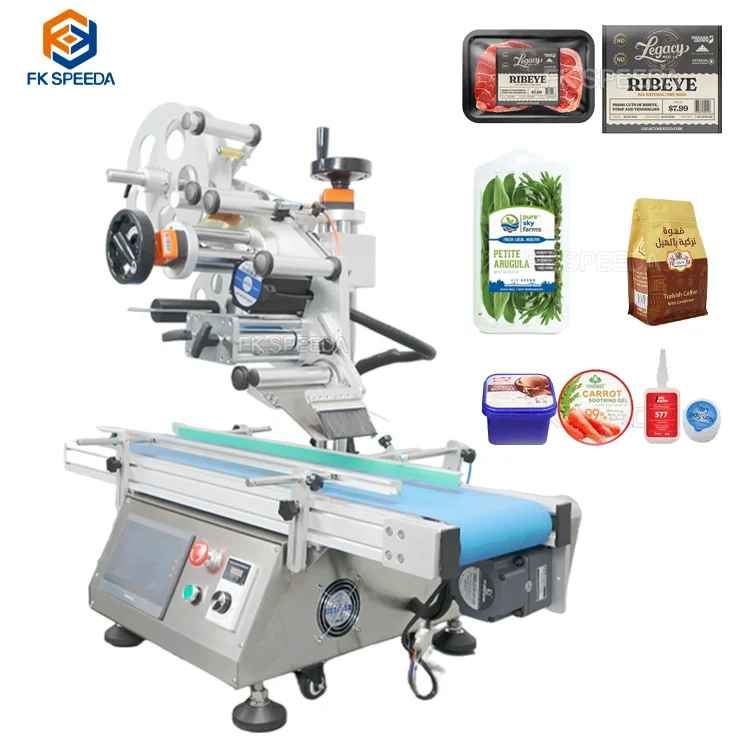 Flat Surface Sticker Labeler Machine Shipping Carton Box Labeling Machine Upside Flat Label Printing Machine