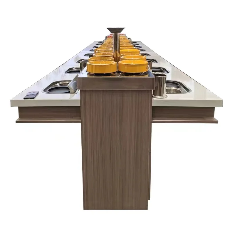 Restaurant Rotating Table Kitchen Rotating Platform Belt Conveyor System  Stainless Steel Belt Conveyor