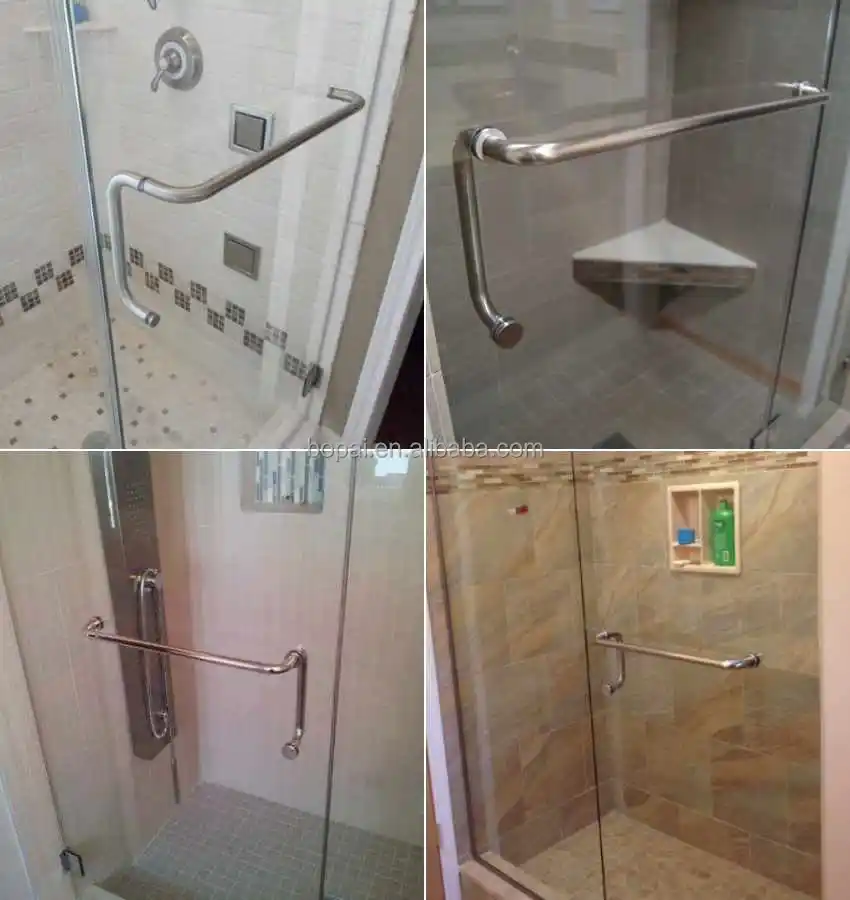 Matte Black Square Tube Stainless Steel Sliding Glass Shower Door