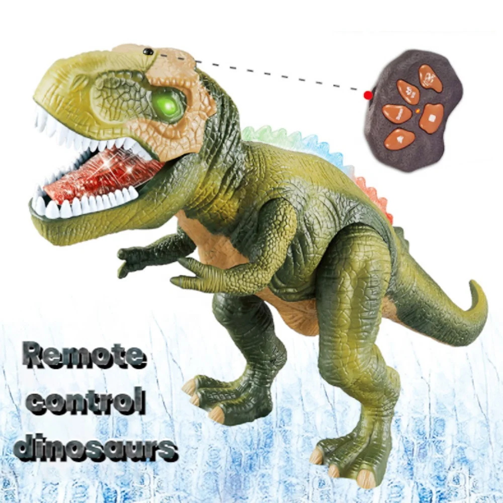 Игрушка-динозавр на батарейках, робот тираннозавр, ходячий динозавр с подсветкой и звуком, электрическая пластиковая игрушка-динозавр