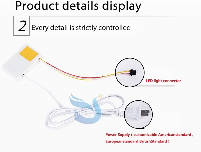 Single Button 220V 1A12W Bathroom Vanity Mirror Dimmer Switch Led Light Mirror Touch Sensor Switch factory