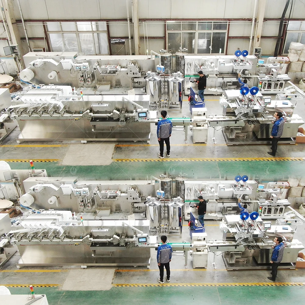Full Automatic Machine Making Packages of Wet Wipes Production Line Makeup Remover Wipes Wet Tissues Machine Price
